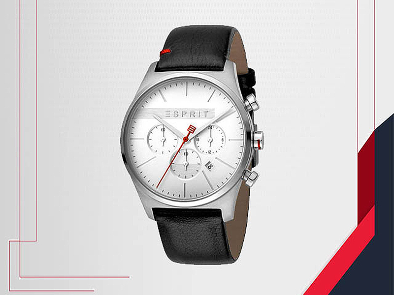 Đồng hồ Esprit ES1G053L0015 có thiết kế hiện đại với ô lịch ngày và tính năng bấm giờ tiện lợi